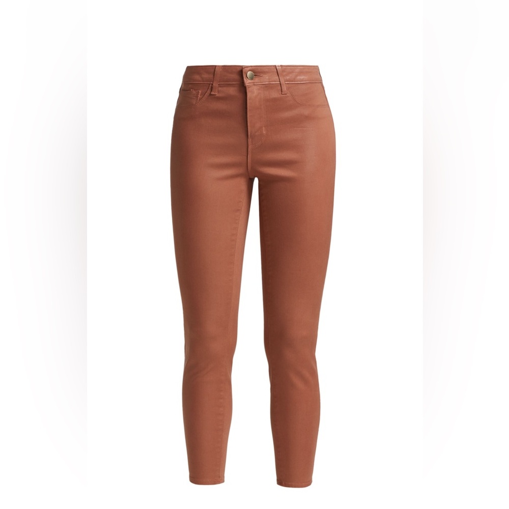 L’Agence Margot High-Rise Skinny Jeans Size 26 Mocha Brown Coated